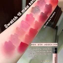 Son Kem Bùn Mooekiss Nhung Mờ Vỏ Hồng Đen Velvet Lip Mud Mịn Môi 3g DOLLYDOLLY COSMETICS 2
