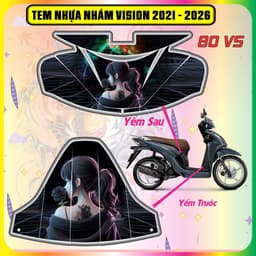 Tem Dán Nhựa Nhám Xe Vision 2021 - 2026 COMBO tem trước sau Mẫu mới hót tred decal nhám 3lớp cực bền 9
