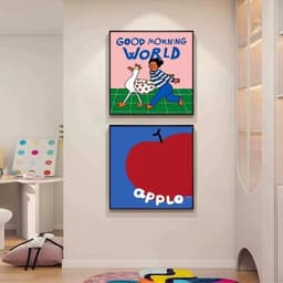 Hoạt Hình Dễ Thương Vịt & Bé Gái Tranh Canvas Chống Thấm Nước Không Khung Tích Cực Trích Dẫn Nghệ Thuật Treo Tường Cho Phòng Ngủ 5