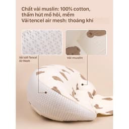 Gối Chặn Bầu Cánh Tiên Airmesh - Gối Bà Bầu Muslin Cao Cấp Thoáng Mát Dễ Giặt Nâng Đỡ Bụng Ôm Tựa Lưng 4