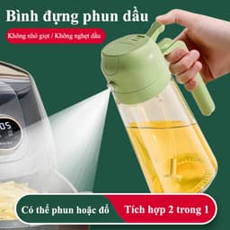 Bình xịt dầu ăn HABO 470ml Bình thủy tinh xịt dầu ăn phun sương có thể phun hoặc rót chống dầu bám phân bố dầu đồng đều 2