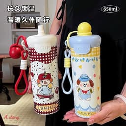 Xcup Bình Giữ Nhiệt 600ml Inox 316 Chống Gỉ Sét Phong Cách Hoạt Hình Dễ Thương 4