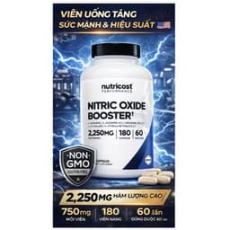 Nitric Oxide Nutricost 2250mg, 180 viên nang - 750mg mỗi viên, 60 khẩu phần 6