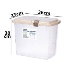 Thùng đựng gạo 15kg nắp kín - Hộp chứa hạt đỗ kèm cốc đong kẻ vạch nhựa Việt Nhật. Hộp chứa gạo có nắp 5355 AMIZIN 3
