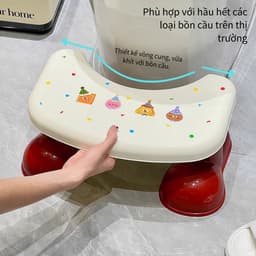 Ghế Kê Chân Toilet Họa Tiết Dễ Thương - Ghế Gác Chân Bồn Cầu Chữ U, Có Đệm Chống Trượt, Tốt Cho Sức Khỏe 3