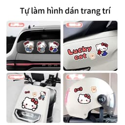 Hình dán trang trí Hello Kitty dễ thương cho xe điện, xe máy, vali, mũ bảo hiểm, che vết trầy xước và chống thấm nước. 6