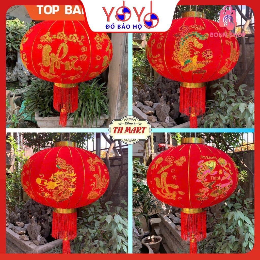 Đèn Lồng Vải Nhung Treo Tết Lễ Hội Size 60cm/80cm/100cm HÀNG CAO CẤP - YOYO