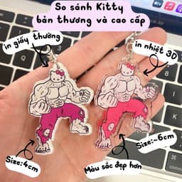 Móc Khoá Chaien Kitty Shizuka Cơ Bắp Cute Đôi Sanrito anime  MK_ĐH 4