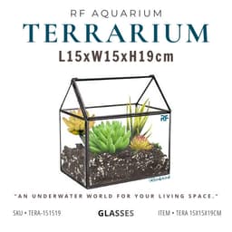 (Update Bản Sillicon Đen) Bể Terrarium Ngôi Nhà Kích Thước 15x15x19cm 1