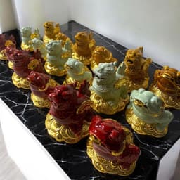 Cóc tỳ gốm sứ đỏ dát vàng RỒNG VIỆT - Thiềm thừ, tỳ hưu cao cấp trang trí ban thờ thần tài 4