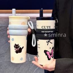 [Hot Tặng Túi Giữ Nhiệt]Bình Giữ Nhiệt Cute 710Ml - Thời Trang và Tiện Lợi, Có Quai Sách, Inox 304 Giữ Nhiệt Tuyệt Vời! 4