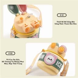 Bình nước giữ nhiệt COSTA dung tích 850ml cốc giữ nhiệt đôi hình gấu dễ thương tặng kèm hộp MQ 8