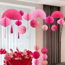 T2 - Set 3 Quạt Treo Trang Trí Phòng Ngủ Đám Cưới, Decor Ngày Lễ Tết Trang Trí Cây Cảnh 2027 5