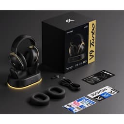 (Gear Việt) TAI NGHE GAMING MCHOSE V9 TURBO+ - MÀNG LOA 60MM HIỆU NĂNG - DOCK SẠC TỪ TÍNH RGB 2 IN 1 3