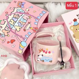 Cốc Sứ Có Nắp Kèm Thìa Pochacco Siêu Đáng Yêu ( Có Hộp Xinh Tặng Sinh Nhật ) em.shoppp 8