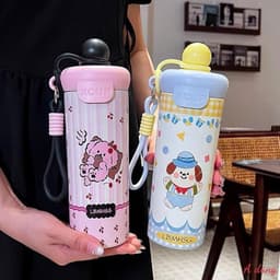 Xcup Bình Giữ Nhiệt 600ml Inox 316 Chống Gỉ Sét Phong Cách Hoạt Hình Dễ Thương 6