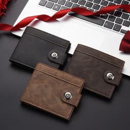 Ví ngắn HOBBYHUB, Ví da PU di động siêu mỏng, Hộp đựng thẻ tín dụng nhẹ bền bỉ cho nam giới 3