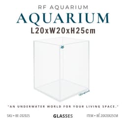 Bể Cá Mini 20x20x25cm Hình Trụ Đứng Mài Vi Tính Dán Dấu Keo | RF Aquarium 1
