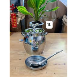Âu tròn inox 304 không gỉ có nắp đậy size 1 lít và 4 lít, Thố inox có tay cầm đựng thức ăn, tích trữ dầu mỡ đa năng H82 9