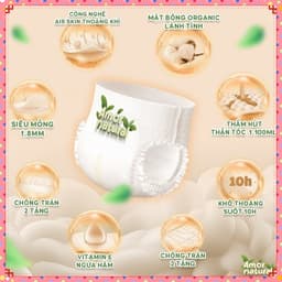 COMBO 3 BỊCH Tã Bỉm AMOR NATURAL  Mặt Bông Organic, Công Nghệ Air Skin Độc Quyền 5