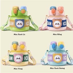 Bình nước giữ nhiệt COSTA dung tích 850ml cốc giữ nhiệt đôi hình gấu dễ thương tặng kèm hộp MQ 5