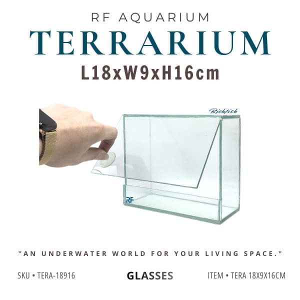 (Update Bản Sillicon Đen) Bể Terrarium Kích Thước 18x9x16cm Mở Cửa Phía Trước