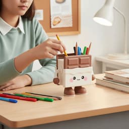 Hộp đựng bút SKJK, Hộp đựng bút thiết kế bánh quy bằng nhựa bền, Hộp đựng thiết kế bánh mì Phim hoạt hình bằng nhựa dung tích lớn Máy tính để bàn 8