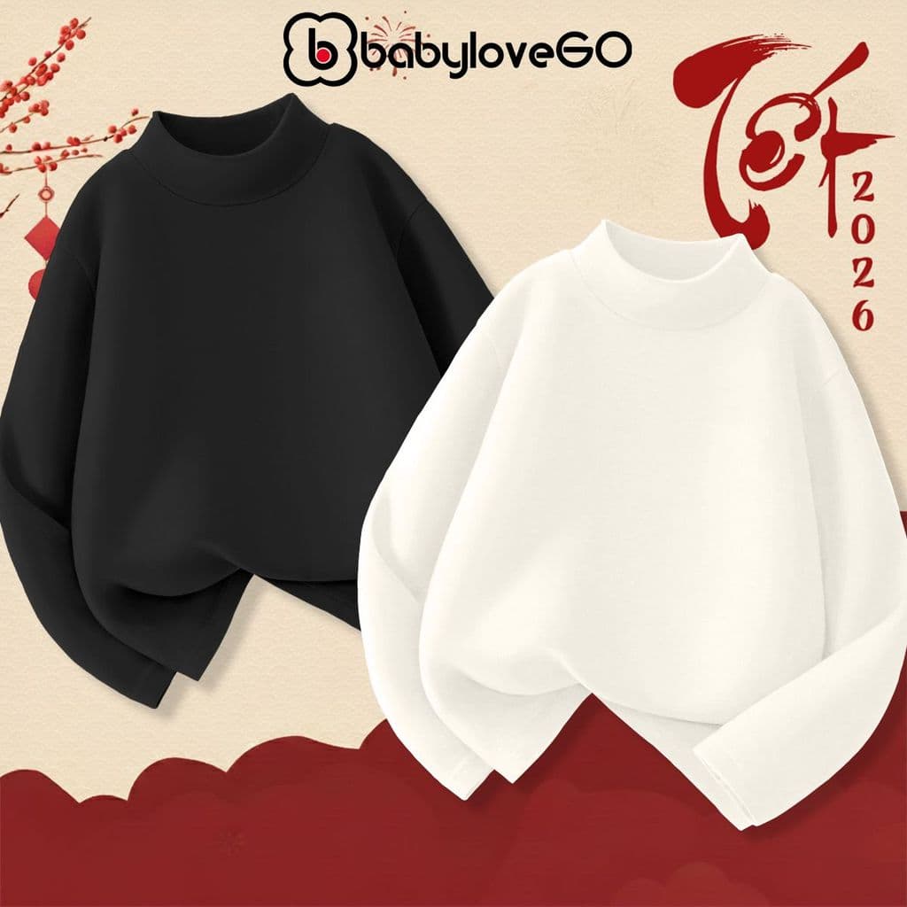Áo giữ nhiệt Ultra Warm bé trai BabyloveGO áo thu đông dài tay cổ lọ mềm mịn ấm áp, co giãn tốt cho bé 1-10 tuổi