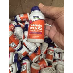 Now Vitamin D3 K2 hỗ trợ xương khớp, tăng miễn dịch D3 1000IU & K2 45mcg 120 viên 1