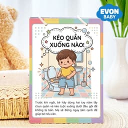 Thẻ Flash EVON BABY dạy bé tập nói - BÉ TRAI TỰ ĐI VỆ SINH 7