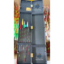 Combo 15 Phao Câu Đài Cao Cấp – 10 Phao Ngày, 5 Phao Đêm Siêu Nhạy, Kèm Hộp Đựng 44cm & Vỉ Pin 4