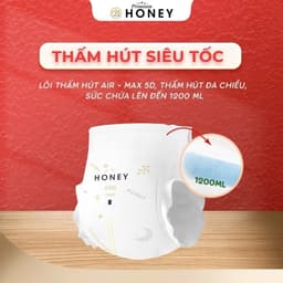 Tã/Bỉm HONEY PREMIUM Tơ Tằm Mới, Siêu Mềm Mỏng Và Thấm Hút Đủ Size 6