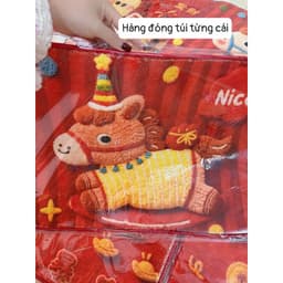 Thảm nỉ lông cừu hoạ tiết ngựa 5D chào xuân 2026,thảm lau chân chống trơn trợt 3