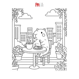 Set 50 Tranh Tô Màu Capybara & Những Người Bạn Động Vật - Giấy Dày In Rõ Nét - Đồ Chơi POMI 2