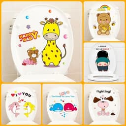 Miếng dán trang trí Toilet đẹp mắt, bền bỉ với chất liệu decal chống thấm, hoàn hảo cho không gian vệ sinh. 4