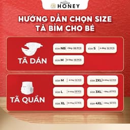 Tã/Bỉm HONEY PREMIUM Tơ Tằm Mới, Siêu Mềm Mỏng Và Thấm Hút Đủ Size 3