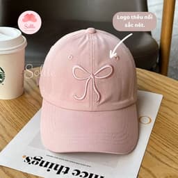 Mũ lưỡi trai unisex nón bóng chày nam nữ thêu nơ phong cách Hàn Quốc Sollle STCB 4