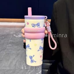 [Hot Tặng Túi Giữ Nhiệt]Bình Giữ Nhiệt Cute 710Ml - Thời Trang và Tiện Lợi, Có Quai Sách, Inox 304 Giữ Nhiệt Tuyệt Vời! 9