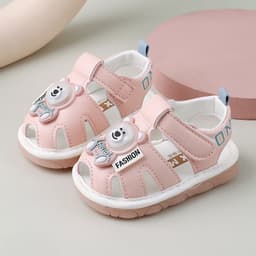 Dép Sandal Tập Đi Cho Bé 0-2 Tuổi Có Kèn Họa Tiết Gấu Phát Sáng Đế Mềm Siêu Êm Chân (MK77) 2