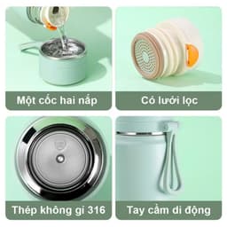 Bình Giữ Nhiệt 4 Lớp Chất Liệu Inox 316 Giữ Nhiệt Tới 12h Dung Tích 500ml Có Quai Cầm Tiện Lợi 5