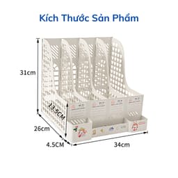 Khay Đựng Tài Liệu Chia Ngăn Để Bàn Livanno - Kệ Đựng Tài Liệu Văn Phòng A4 4 Ngăn Lưu Trữ Sách Vở Văn Phòng Phẩm 9