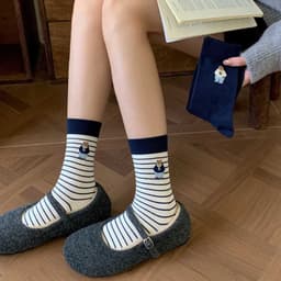 T70 Set 10 Đôi Tất Gấu Teddy Cổ Cao Unisex – Tất Đôi Cotton Co Giãn Thời Trang 6
