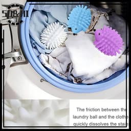 Bóng Giặt Hình Nhím Silicon Chống Rối Quần Áo Máy Hỗ Trợ Đánh Bay Vết Bẩn Tiện Lợi Sanshop 6
