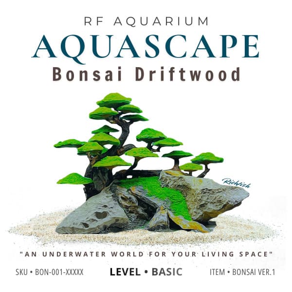 Cây Bonsai Ver.1 | Layout Thuỷ Sinh Cao Cấp Nhiều Kích Thước Đã Gắn Sẵn Rêu Xanh | RF Aquarium