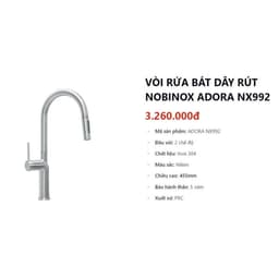 Chậu rửa 1 hố cao cấp NOBINOX ARVO B085 | Kích thước 85 X 50 CM | Hàng chính hãng 7