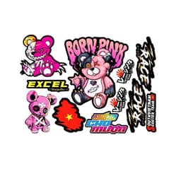 Hình dán trang trí Hello Kitty dễ thương cho xe điện, xe máy, vali, mũ bảo hiểm, che vết trầy xước và chống thấm nước. 4