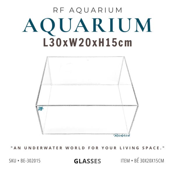Bể Cá Mini 30x20x15cm Để Bàn Làm Việc | RF Aquarium