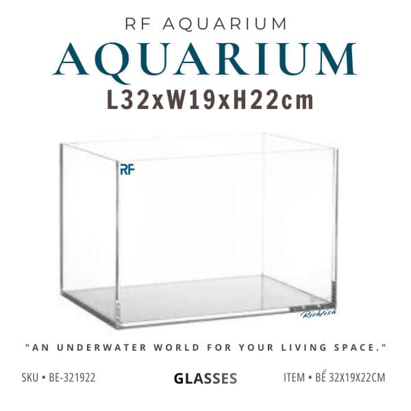 Bể Cá Mini Để Bàn Kích Thước 32x19x22cm | RF Aquarium