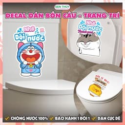 Sticker Dán Bồn Cầu Dễ Thương - Trang Trí Toilet, Nhà Vệ Sinh 2