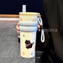 [Hot Tặng Túi Giữ Nhiệt]Bình Giữ Nhiệt Cute 710Ml - Thời Trang và Tiện Lợi, Có Quai Sách, Inox 304 Giữ Nhiệt Tuyệt Vời! 5
